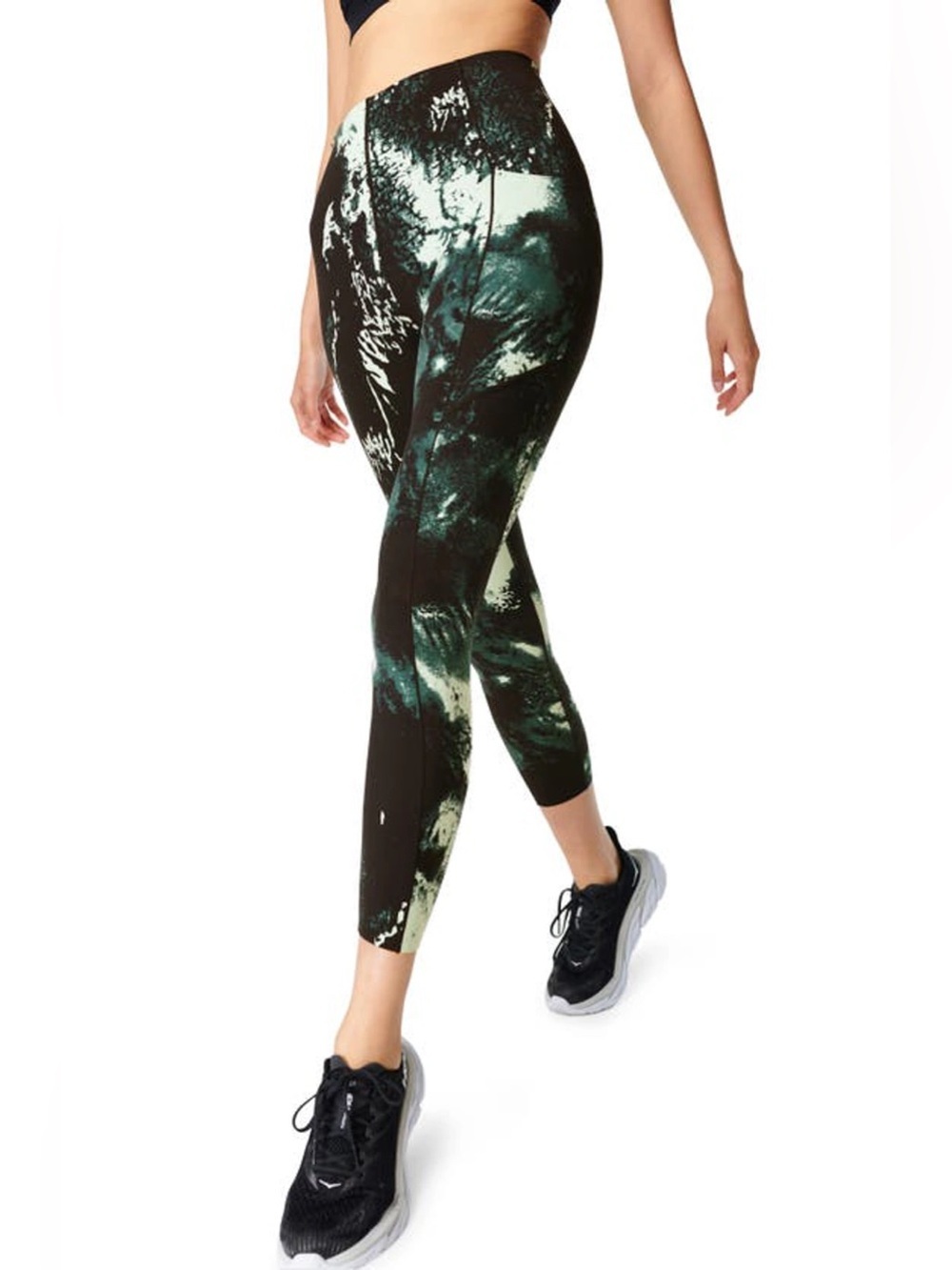 Sweaty Betty Power Pocket High Waist 7/8 Workout Leggings Green Disperse Women 6